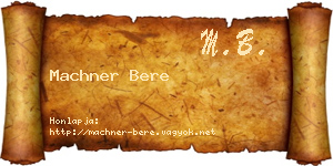 Machner Bere névjegykártya